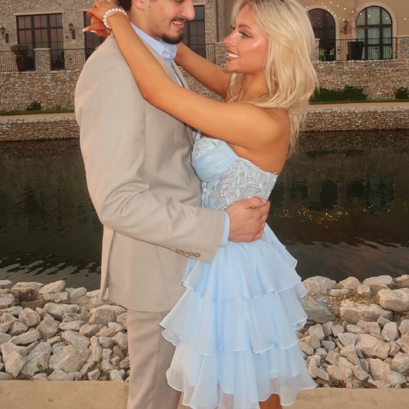 SHERRI HILL CORSET RUFFLE HOMECOMING DRESS - Picture 7 of 10